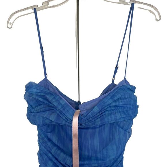 House of CB Blue “Ella” Bustier Ruched Party Bodycon Euphoria Cassie Mini Dress - Picture 4 of 11